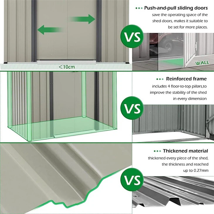 8x6Ft Outdoor Storage Tool Shed
